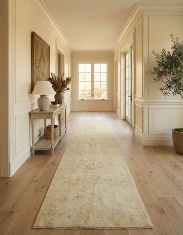 2' 7 x 16' 4 Hand Knotted Oushak Wool Runner Rug