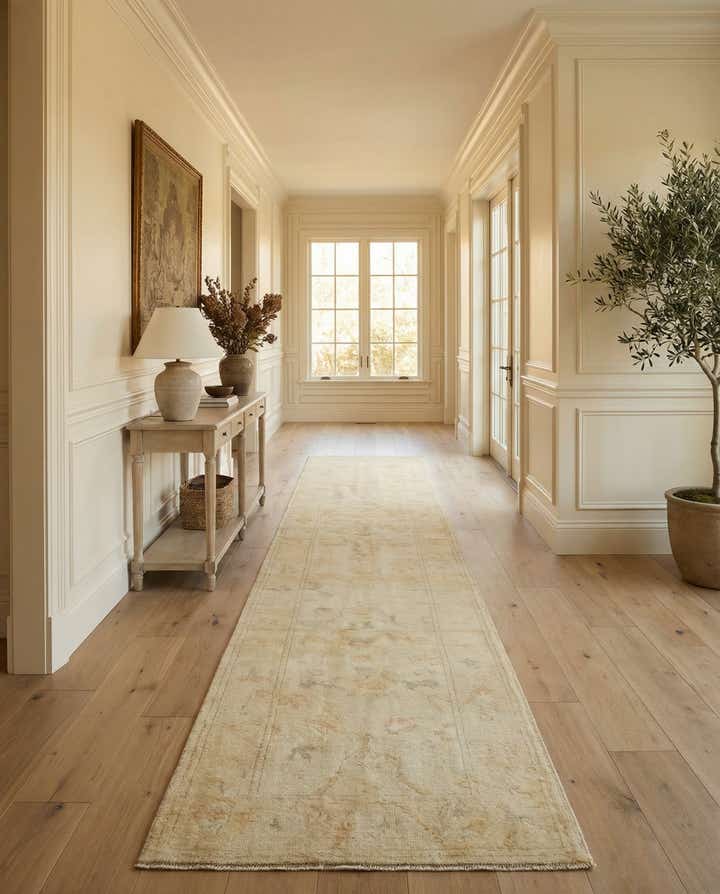 2' 7 x 16' 4 Hand Knotted Oushak Wool Runner Rug