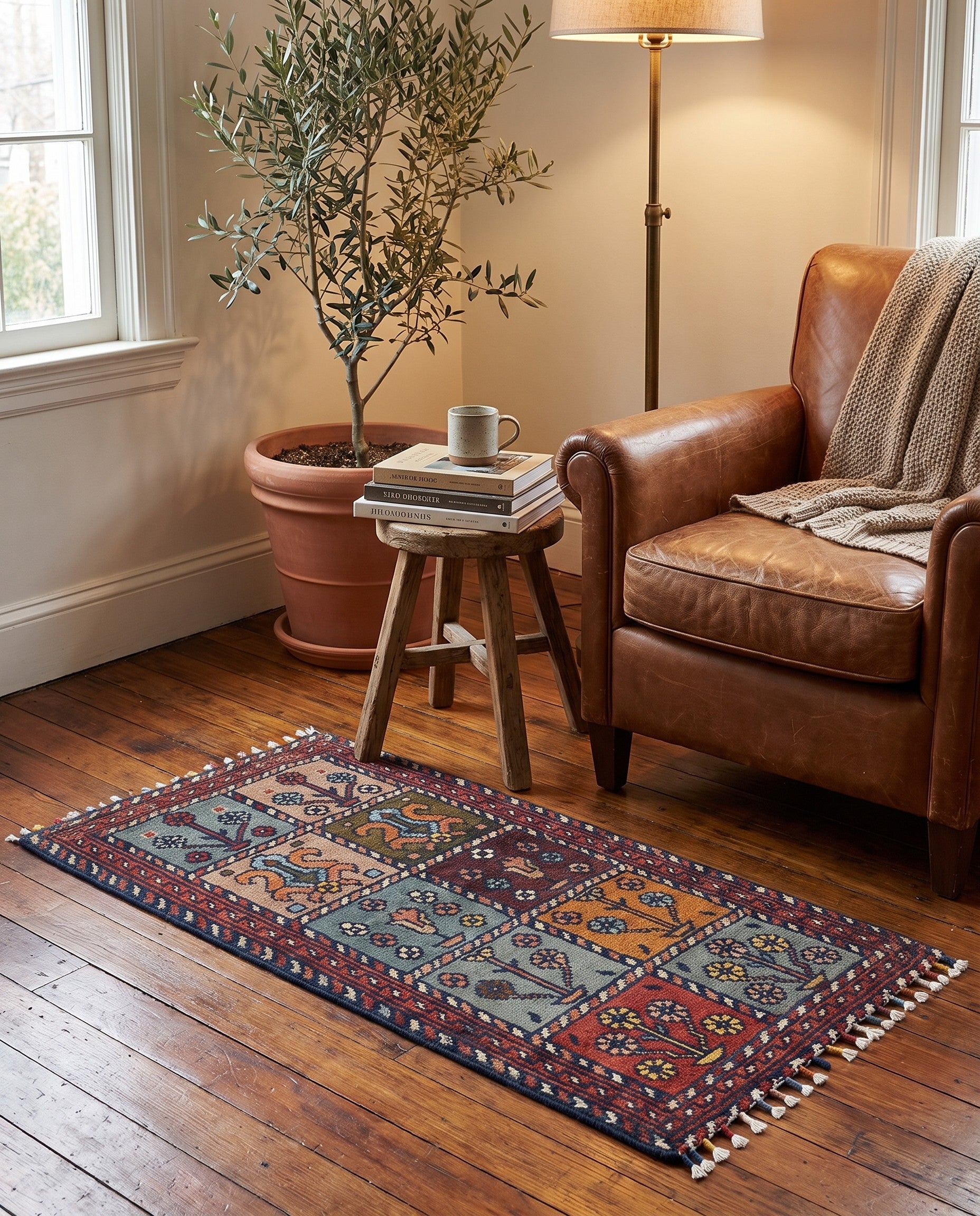 1' 7 x 3' 5 Hand Knotted Ariana Ziegler Rug