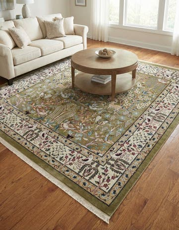Green Nain Design Square Rug
