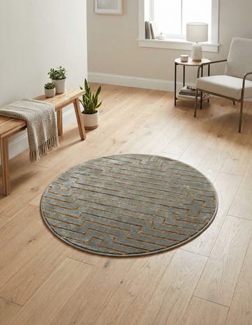 3' x 3' Vogue Geo Round Rug