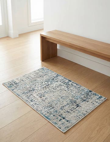 Ivory and Blue Finsbury Rug