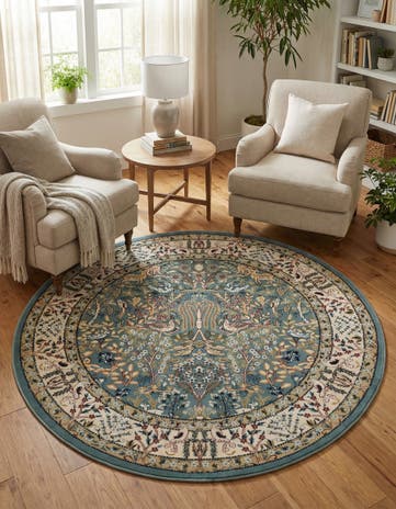 6' x 6' Nain Design Round Rug