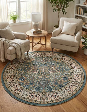 6' x 6' Nain Design Round Rug
