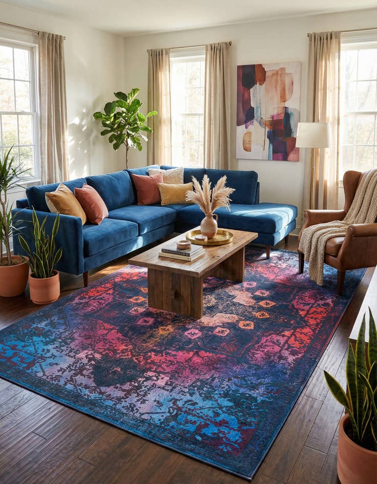 Detail image of 7' 10 x 11' Washable Renaissance Rug