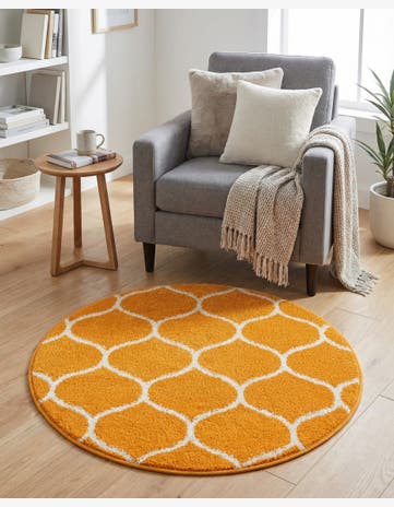 3' x 3' Trellis Frieze Round Rug