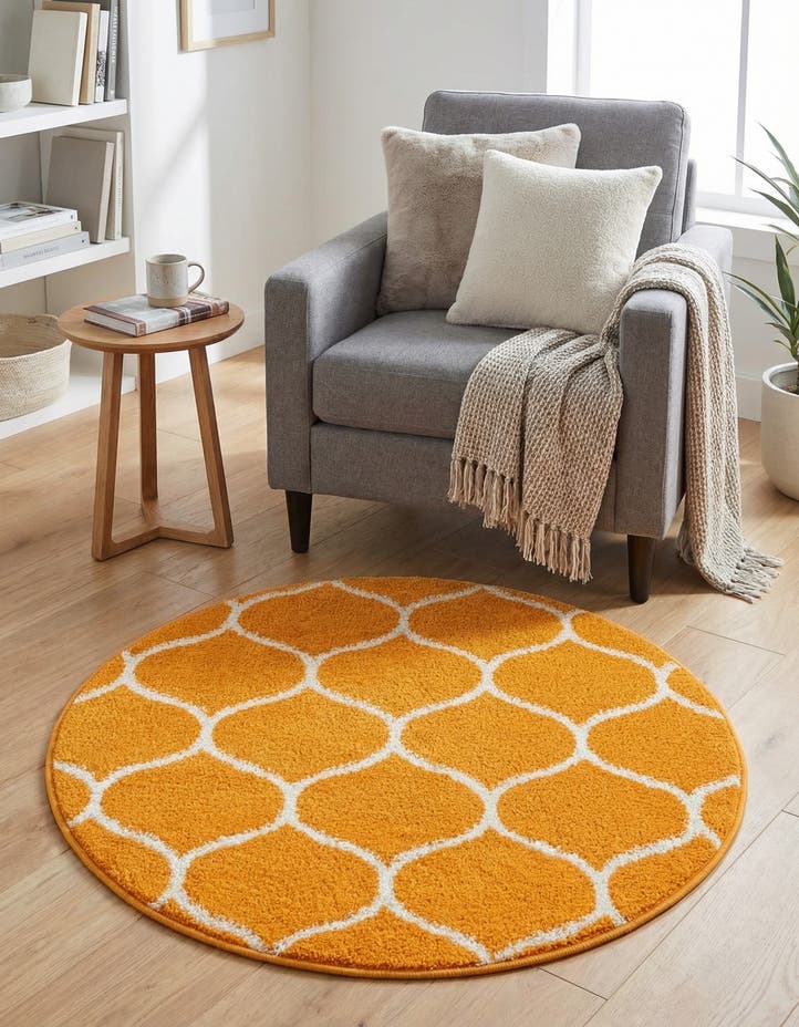 3' x 3' Lattice Frieze Round Rug