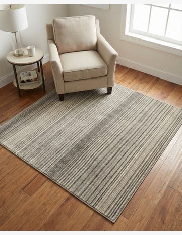 Gray Gemstone Square Rug