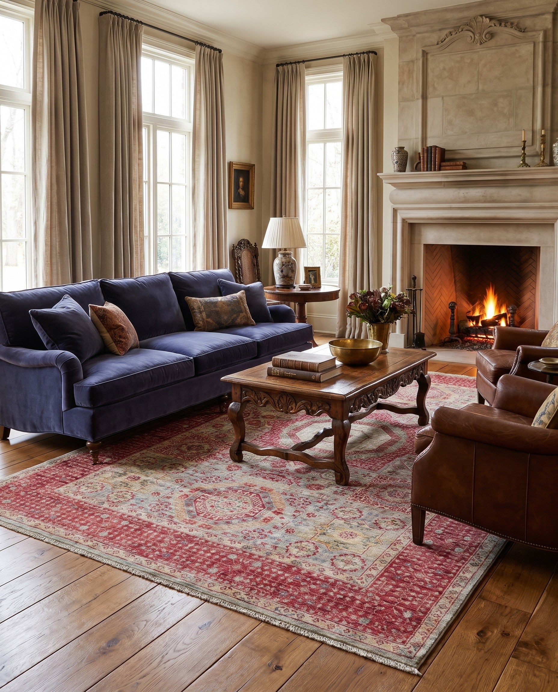 6' 8 x 9' 9 Hand Knotted Mamluk Ziegler Rug