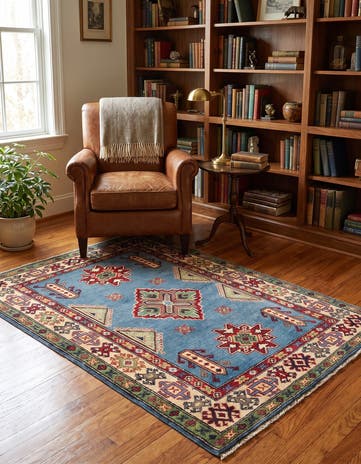3' 4 x 5' 2 Hand Knotted Kazak Rug