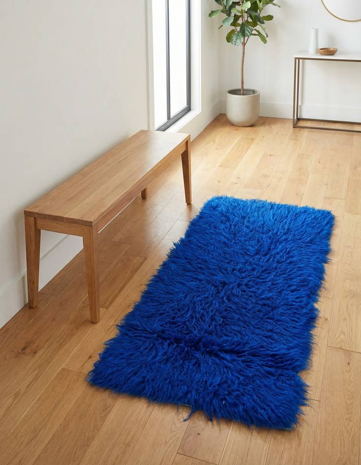 Detail image of 2' 4 x 4' 6 Hand Knotted Moroccan Wool Runner Rug