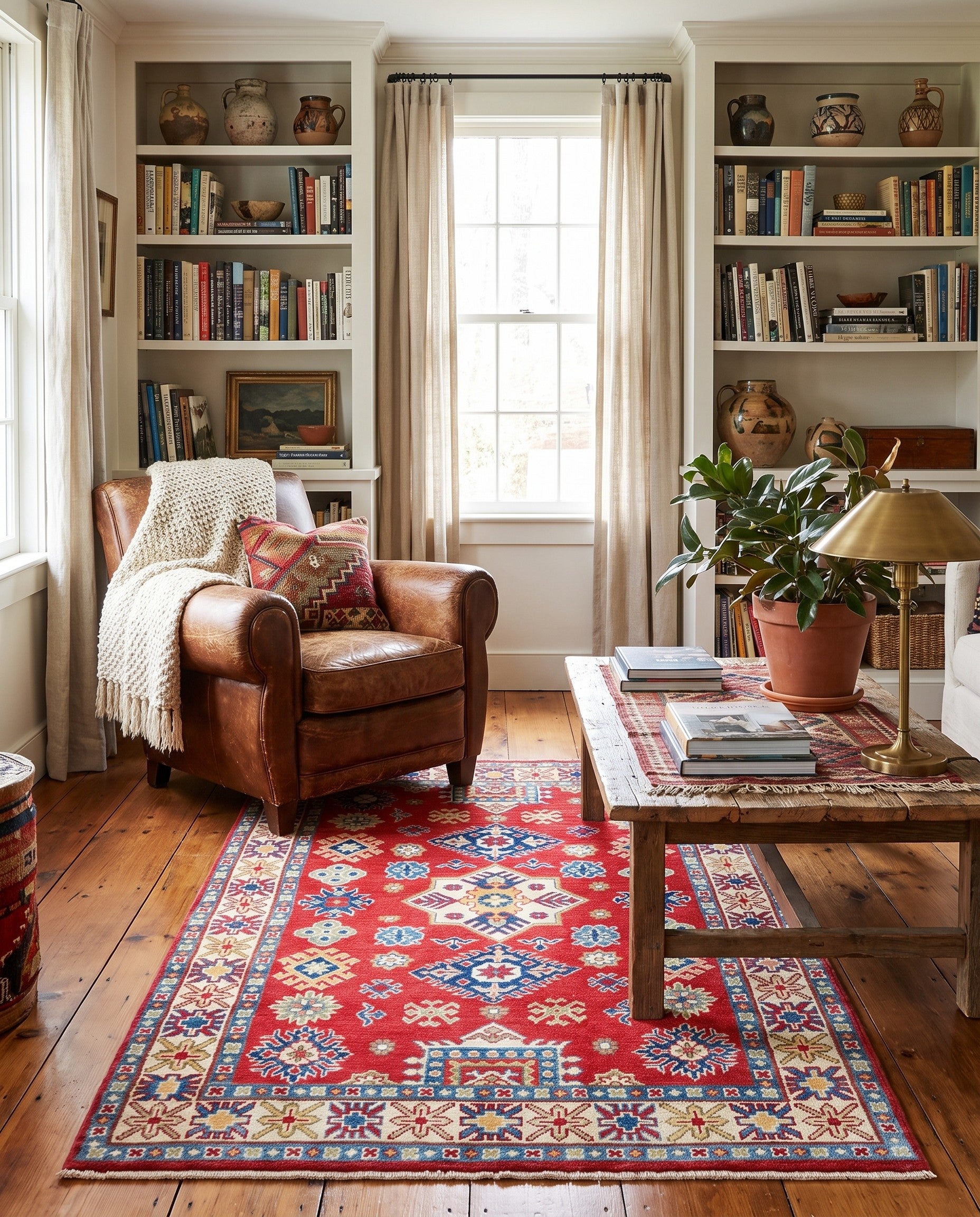 4' x 6' 1 Hand Knotted Kazak Rug