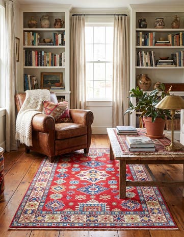 4' x 6' 1 Hand Knotted Kazak Rug