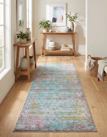 2' 7 x 9' 10 Aqua Runner Rug