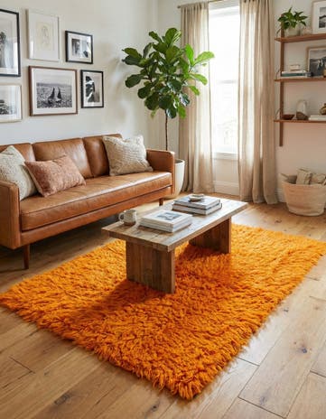 4' 1 x 5' 7 Hand Knotted Moroccan Wool Rug