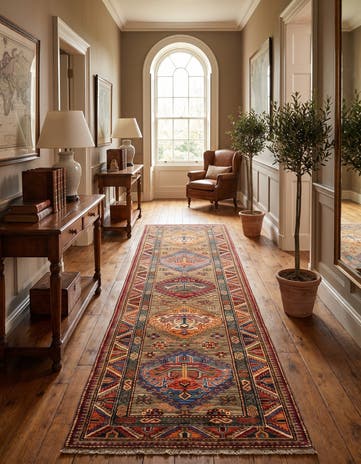 2' 8 x 9' Hand Knotted Kazak Runner Rug