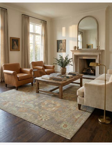 8' x 9' 11 Hand Knotted Oushak Wool Rug