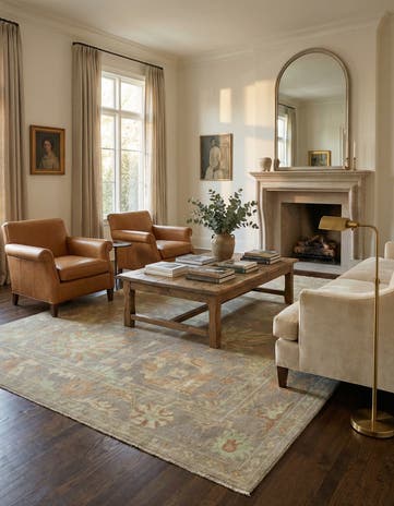 8' x 9' 11 Hand Knotted Oushak Wool Rug