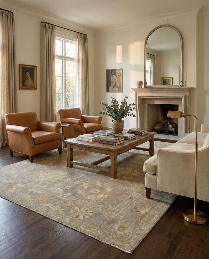 8' x 9' 11 Hand Knotted Oushak Wool Rug