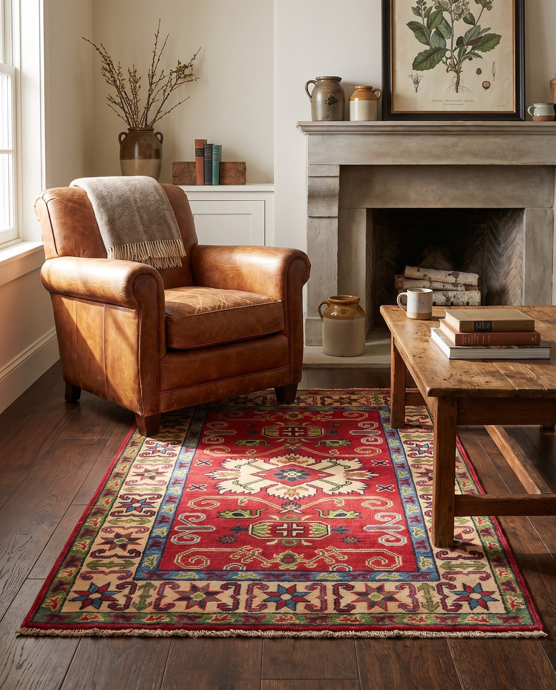 2' 7 x 4' Hand Knotted Kazak Rug
