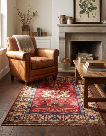 2' 7 x 4' Hand Knotted Kazak Rug