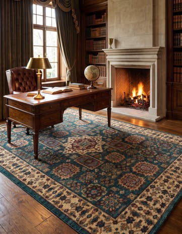 7' 4 x 9' 7 Hand Knotted Mamluk Ziegler Rug