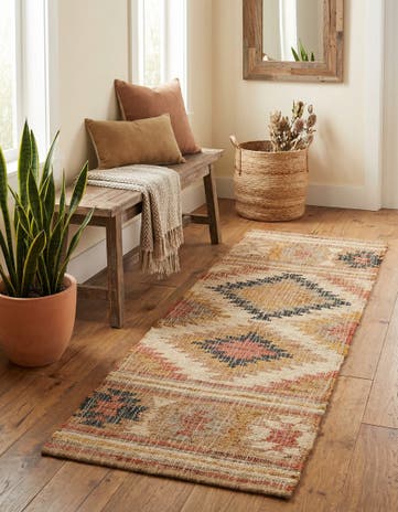 2' x 5' 1 Hand Woven Kilim Jute Runner Rug