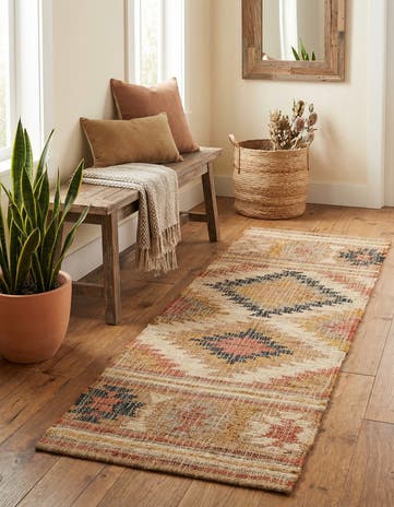 2' x 5' 1 Hand Woven Kilim Jute Runner Rug