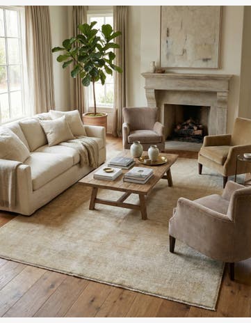 5' 1 x 7' 11 Hand Knotted Oushak Wool Rug