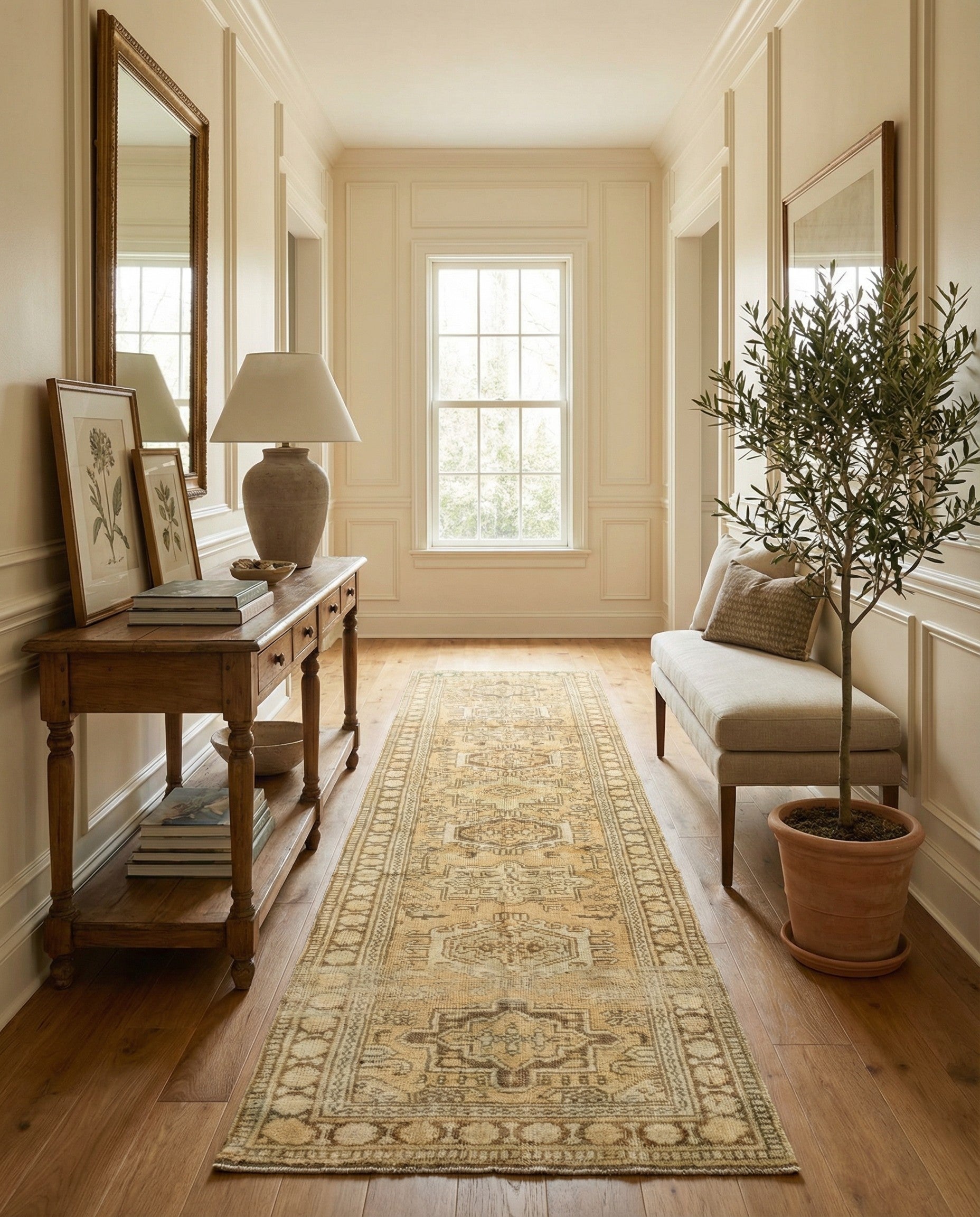 2' 6 x 9' 6 Hand Knotted Oushak Wool Runner Rug