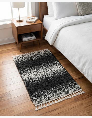 Black and White Lagom Shag Rug