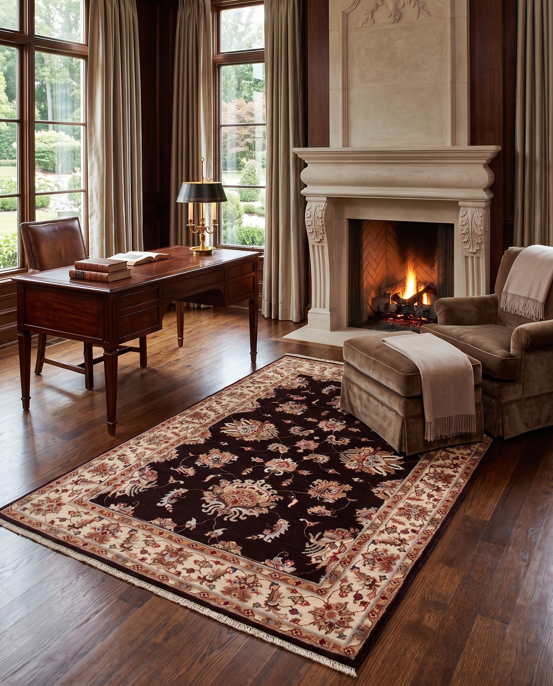 4' 1 x 6' 1 Hand Knotted Pershawar Ziegler Rug