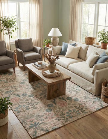 Ivory Hand Woven Chenille Jute Rug