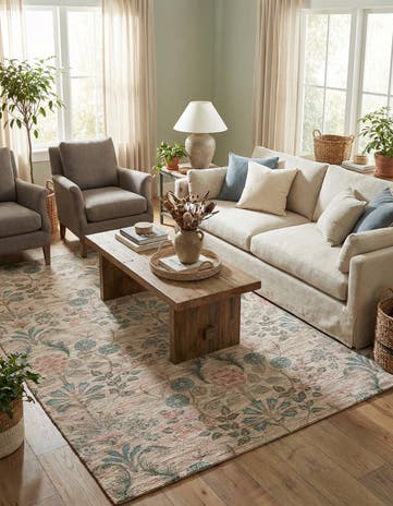 Ivory Hand Woven Chenille Jute Rug