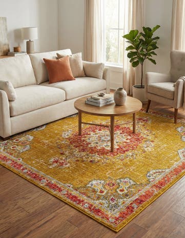 Gold Madeline Square Rug