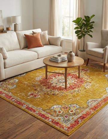 Gold Madeline Square Rug