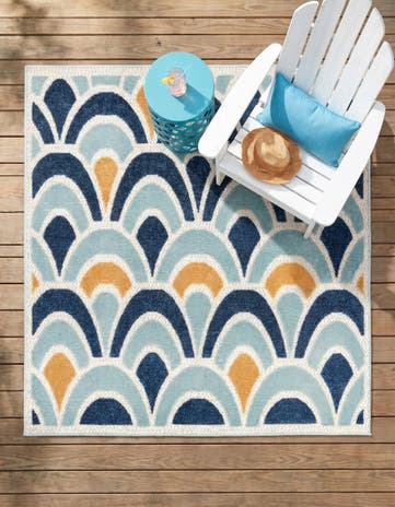 5' 3 x 5' 3 Easy-Clean Belize Indoor / Outdoor Square Rug