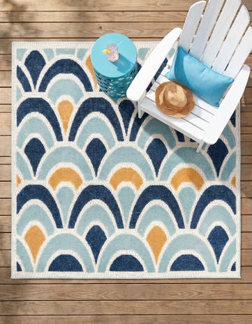 5' 3 x 5' 3 Easy-Clean Belize Indoor / Outdoor Square Rug