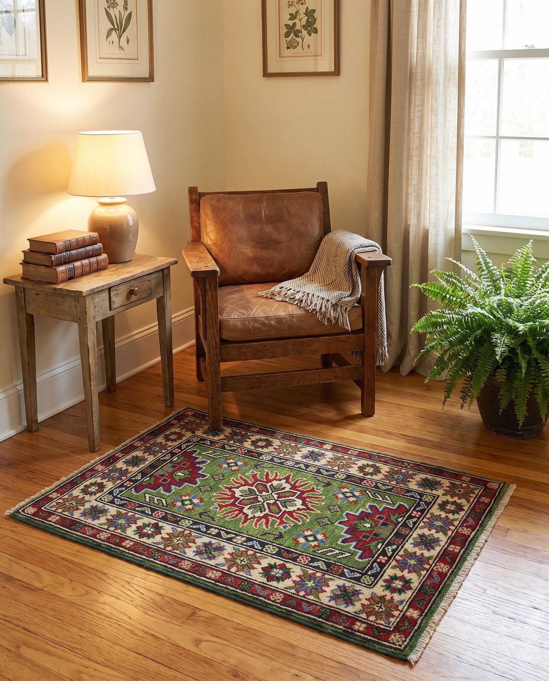 1' 11 x 2' 10 Hand Knotted Kazak Rug