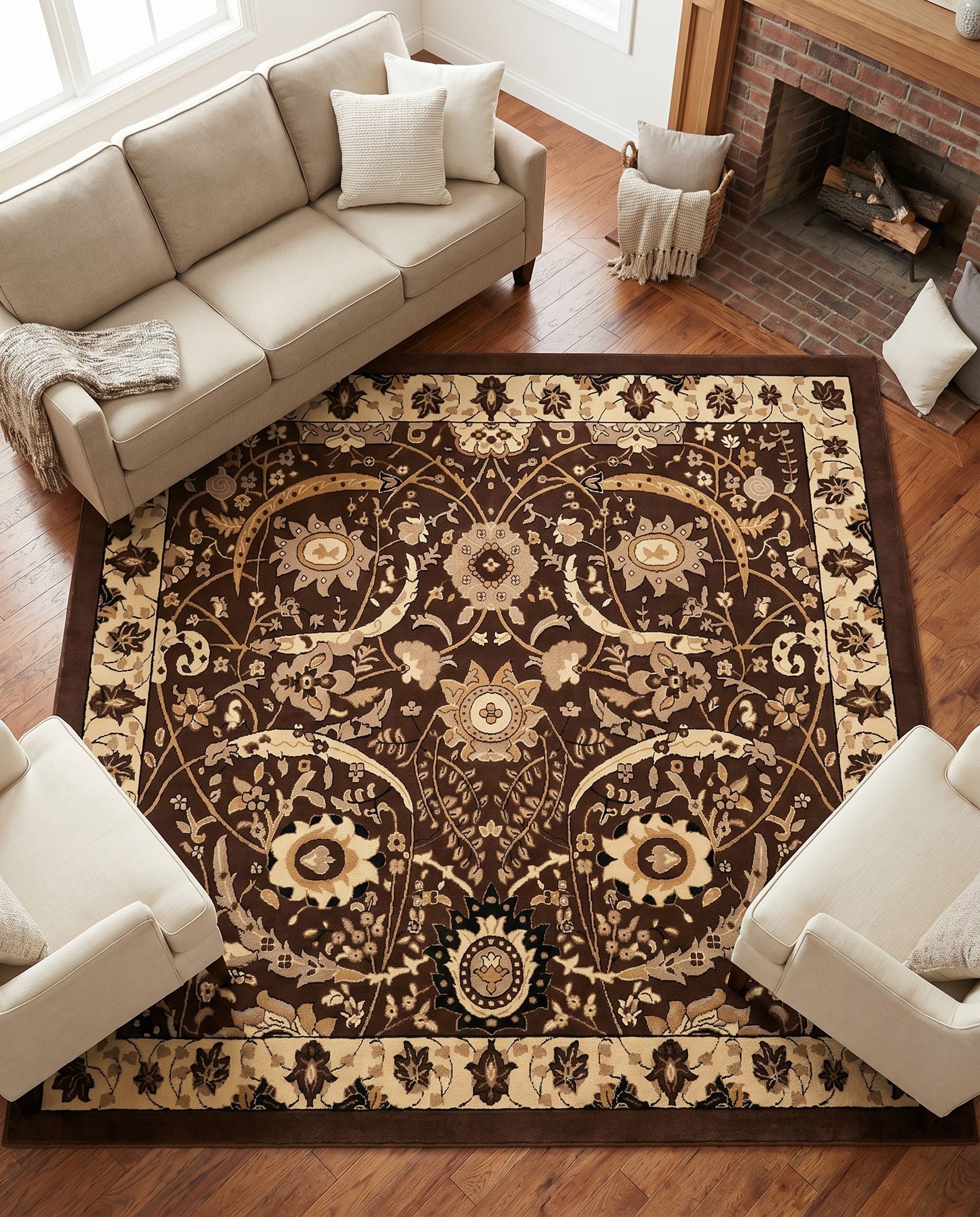7' 10 x 7' 10 Isfahan Design Square Rug