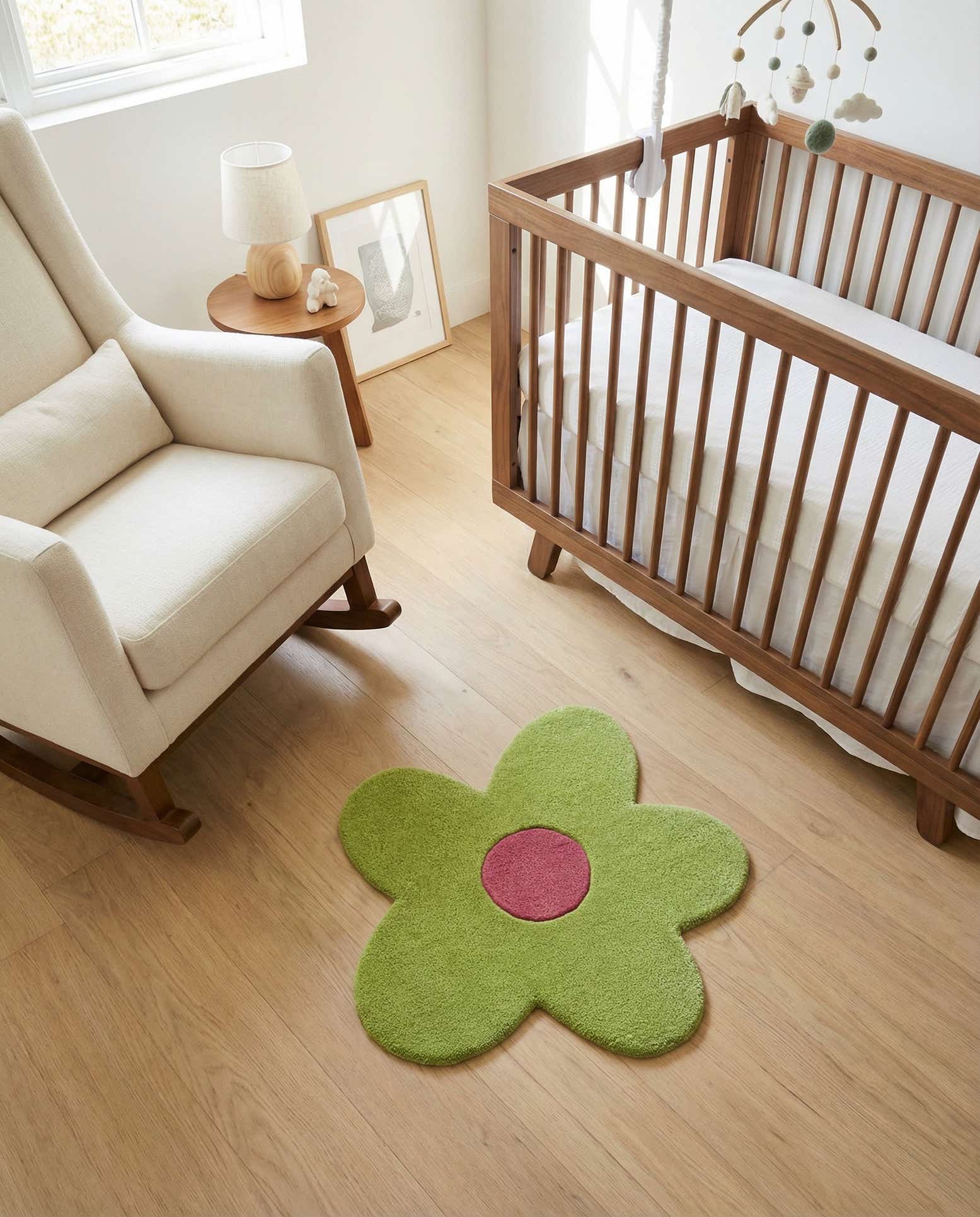 2' 2 x 2' 2 Happy Rugs Funky Flower Wool Round