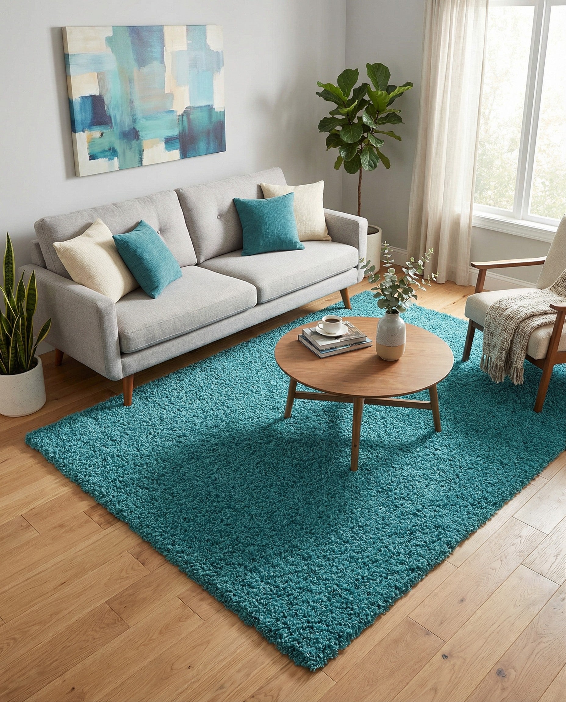 7' x 10' Solid Shag Rug