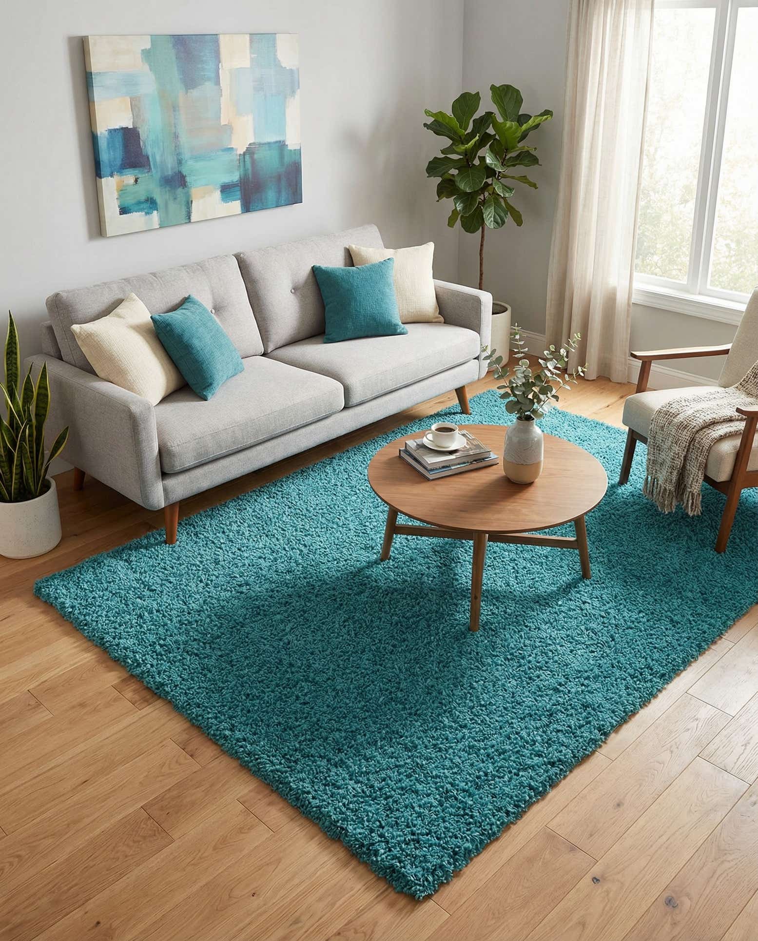 7' x 10' Solid Shag Rug
