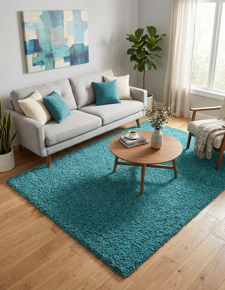 7' x 10' Solid Shag Rug