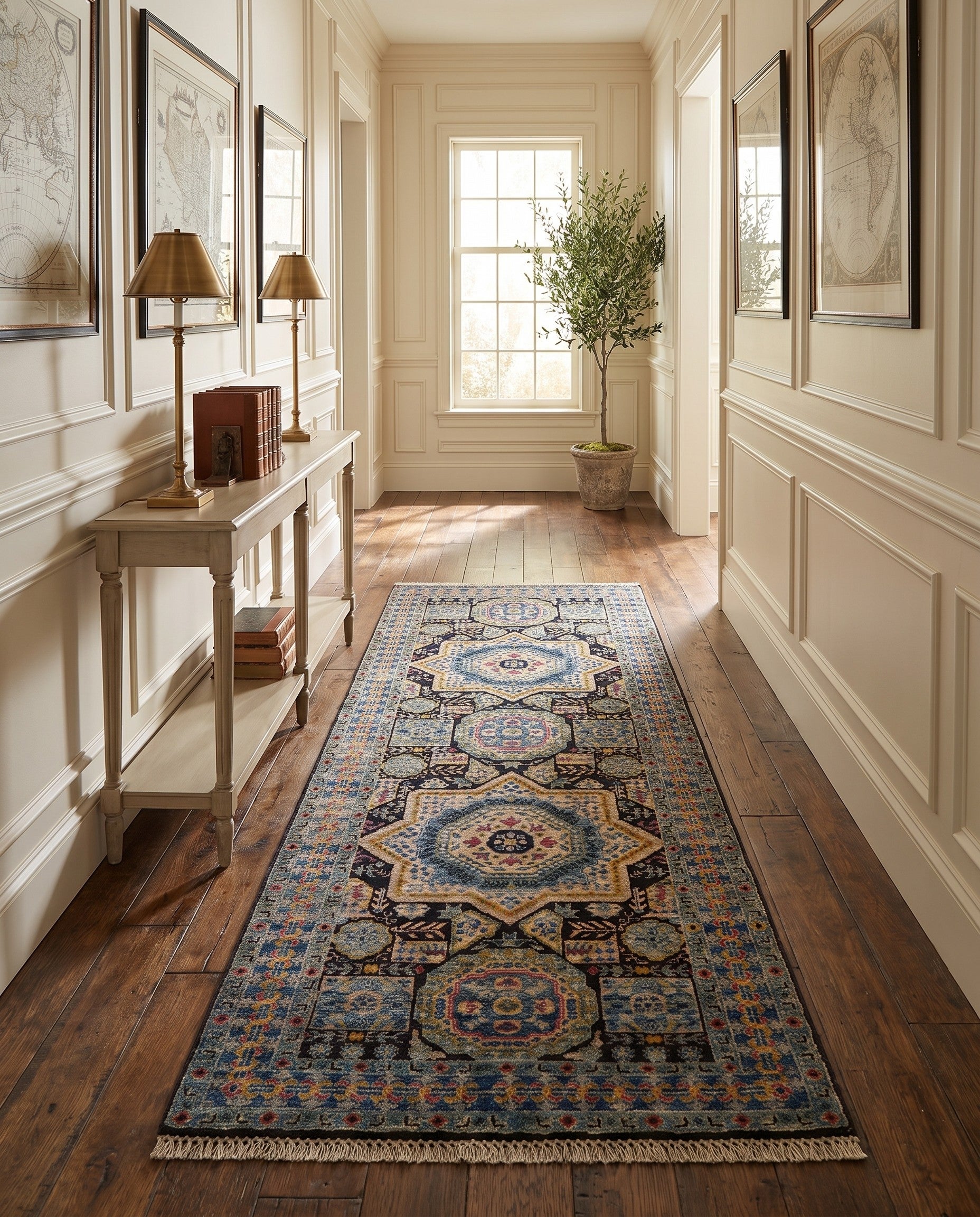 2' 8 x 6' 6 Hand Knotted Mamluk Ziegler Runner Rug