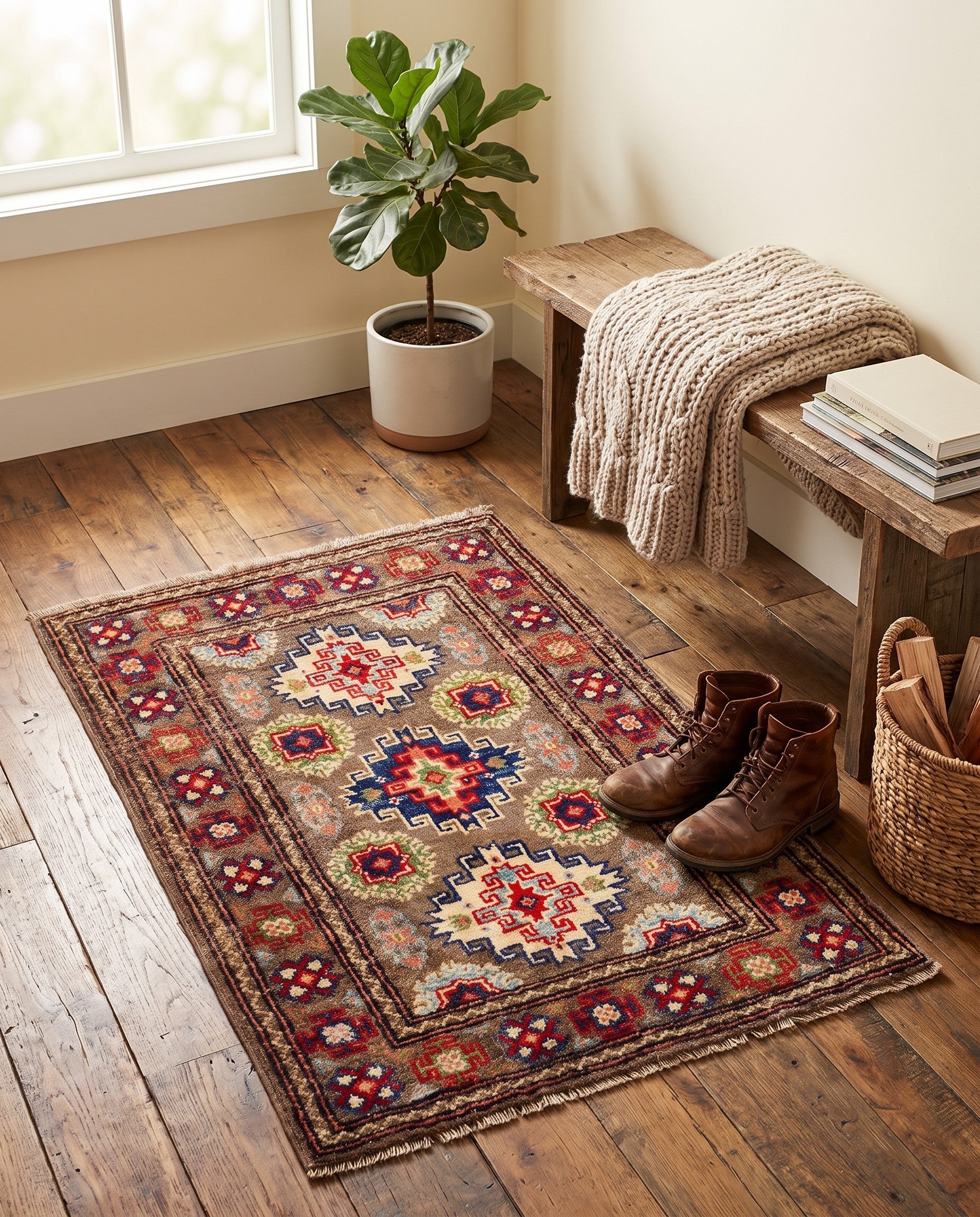 2' x 2' 10 Hand Knotted Kazak Rug
