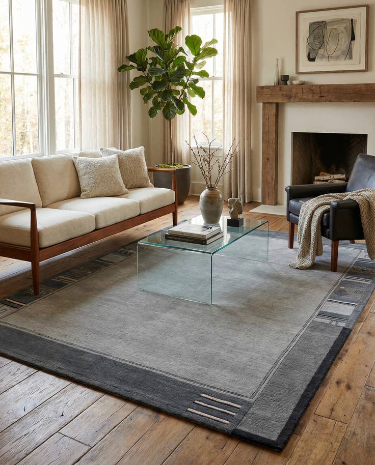 Detail image of 4' 8 x 6' 6 Hand Knotted Nepal Wool Rug