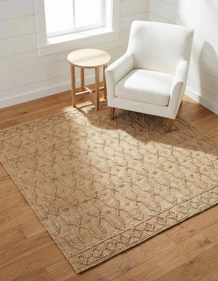 Detail image of 5' 3 x 5' 3  Hand Woven Larsa Jute Square Rug