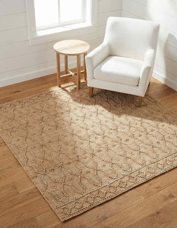 Natural Hand Woven Larsa Jute Square Rug