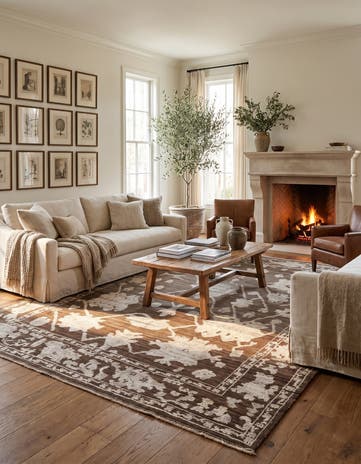9' 3 x 12' 7 Hand Knotted Oushak Wool Rug